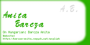 anita barcza business card